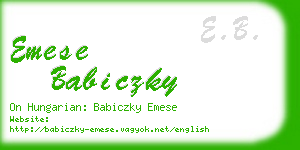 emese babiczky business card